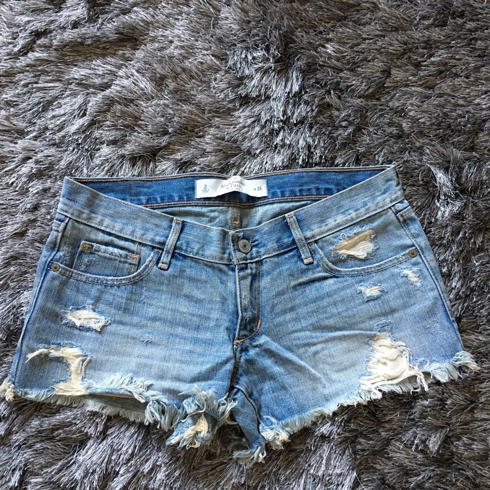 Abercrombie denim ripped shorts